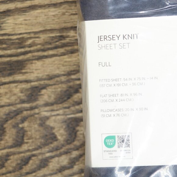 NWT IEnjoy Home Ultra Soft Cotton Jersey Sheet 4-Piece Sheet Set Navy Blue Full - Picture 10 of 11